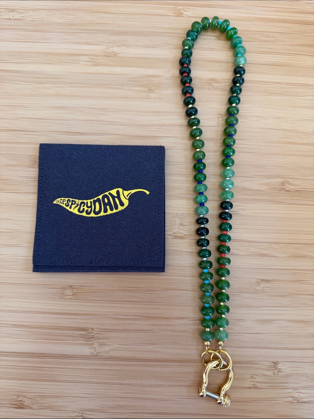 Spicy Dan Dante Serpentine Quartz Gold Necklace